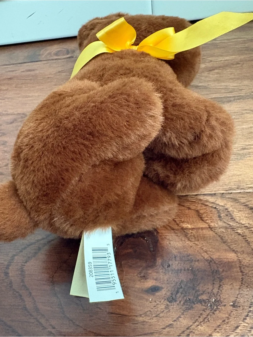 Chocolate Scented Plush Bunny with Yellow Bow
